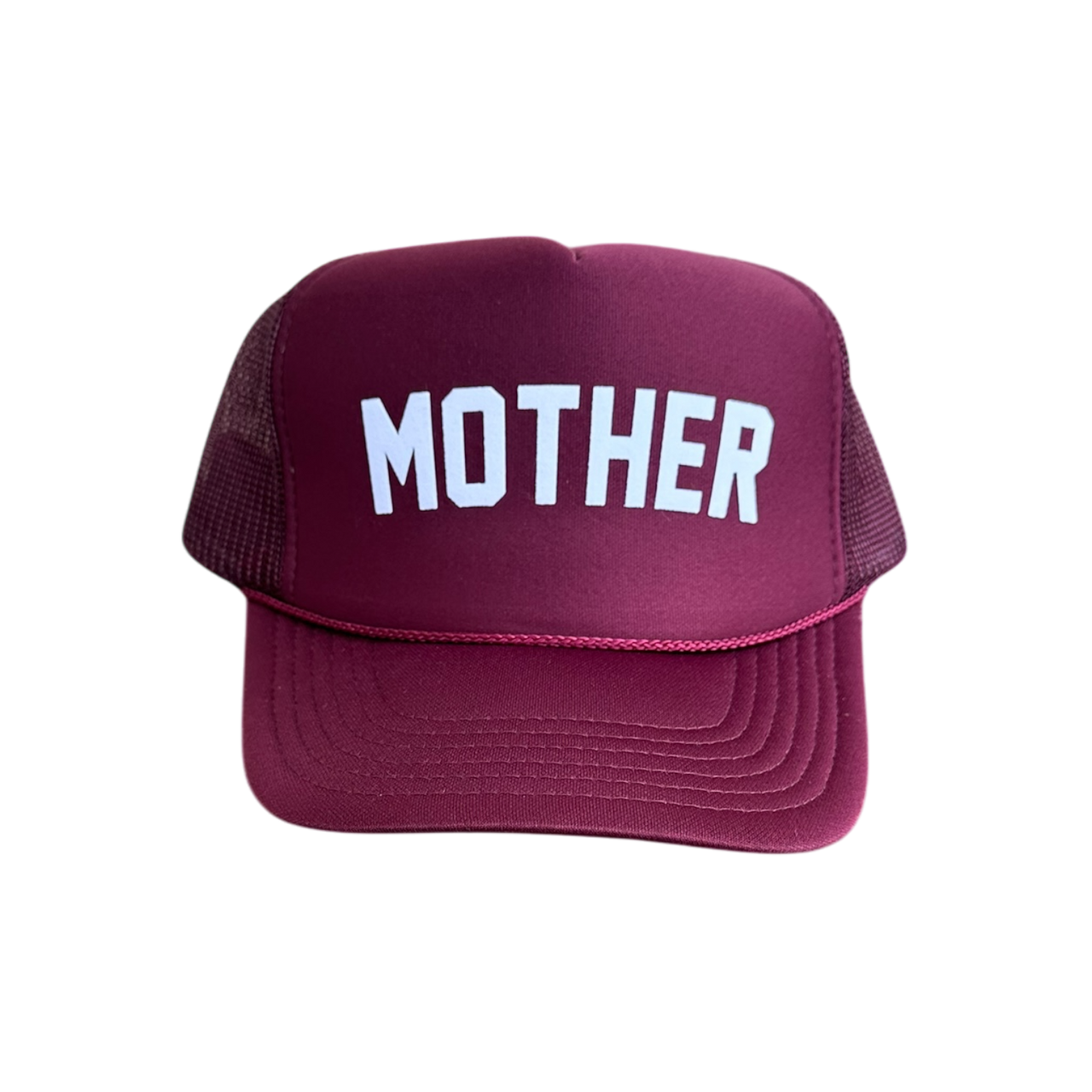 MOTHER (White Velvet) - Maroon Trucker Hat