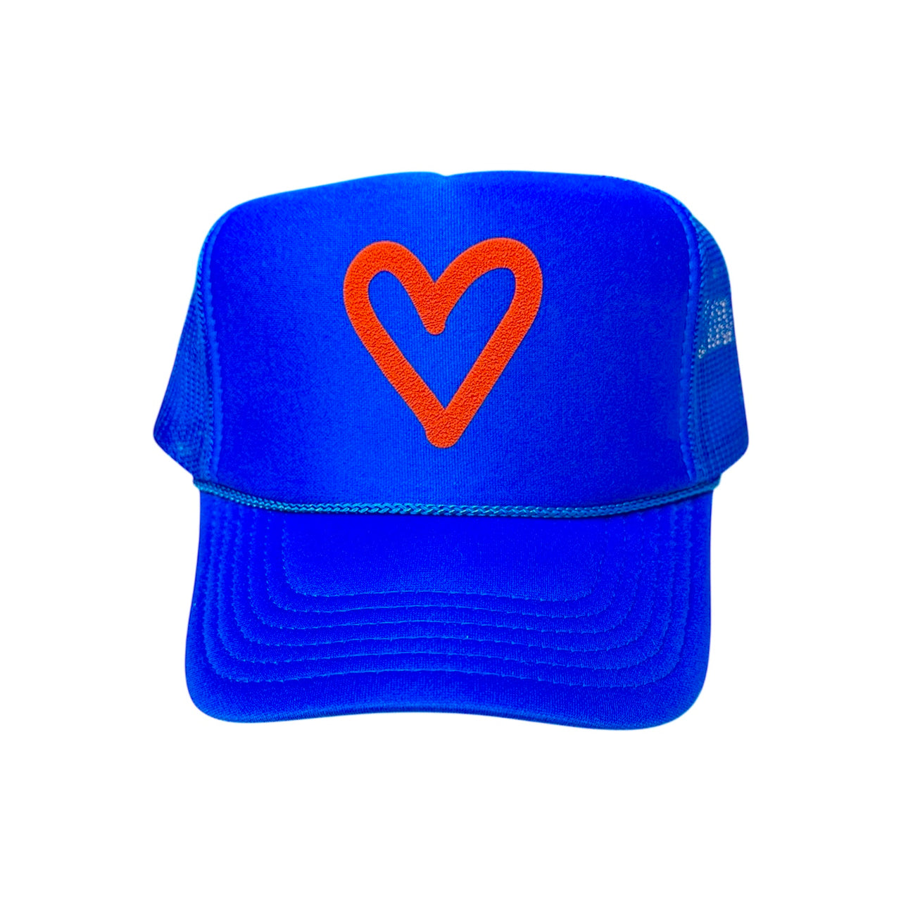 Heart (puff) - Royal Blue Trucker Hat