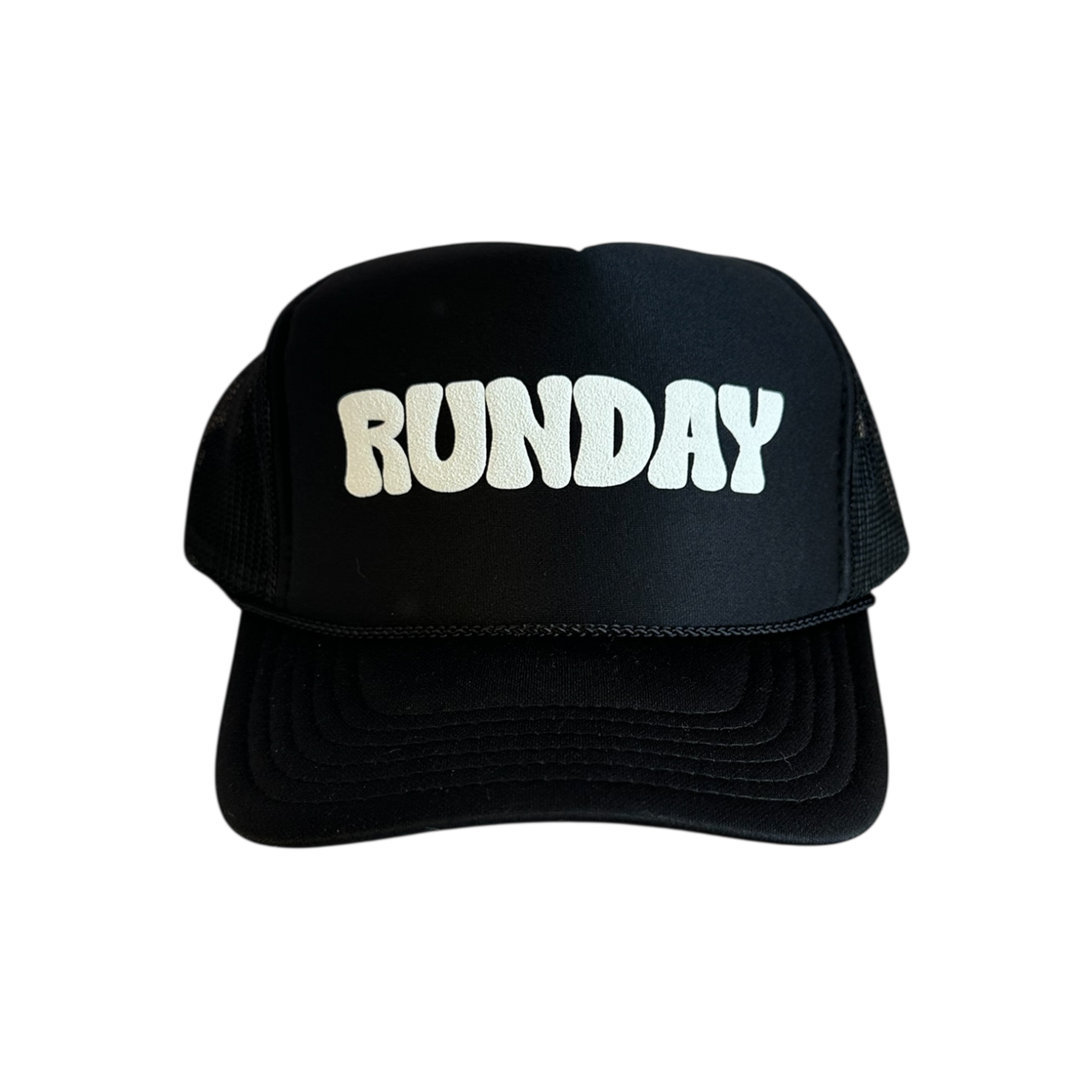 RUNDAY (white) - Black Trucker Hat