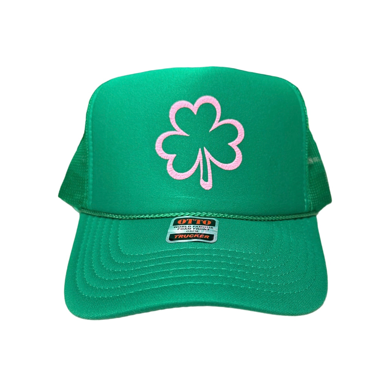 Clover Outline - Kelly Green Trucker