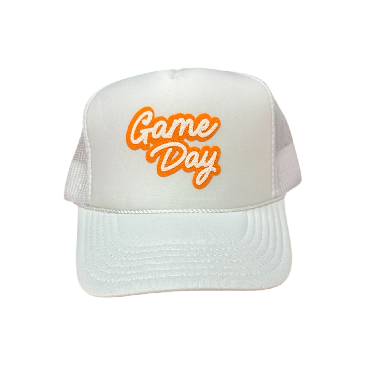 Game Day (double puff) - White Trucker Hat