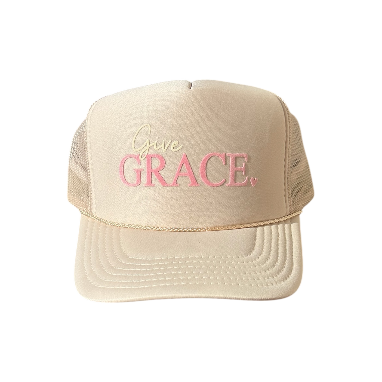 Give Grace - Tan Trucker Hat