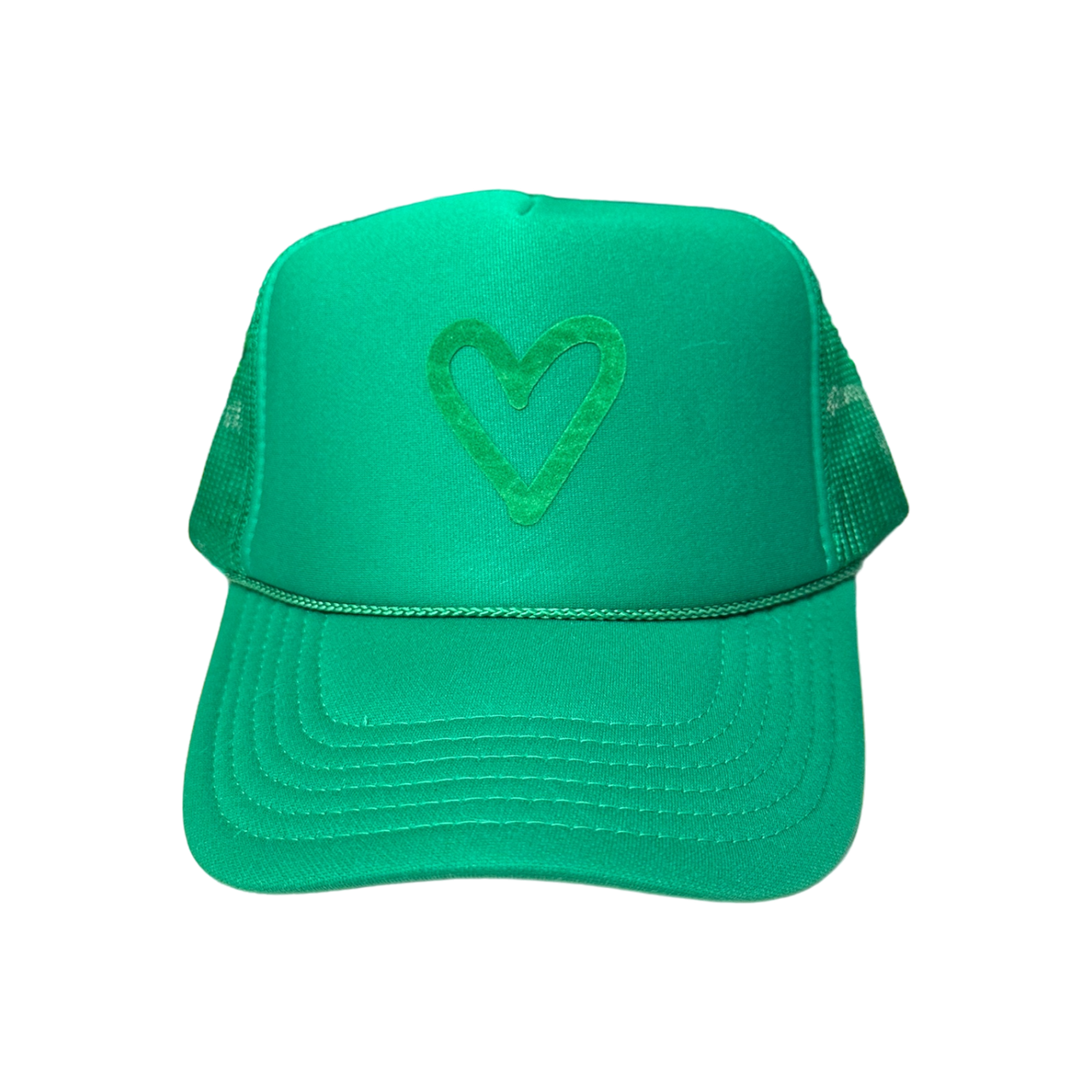 TOT Trucker - Heart - (Green on Green)