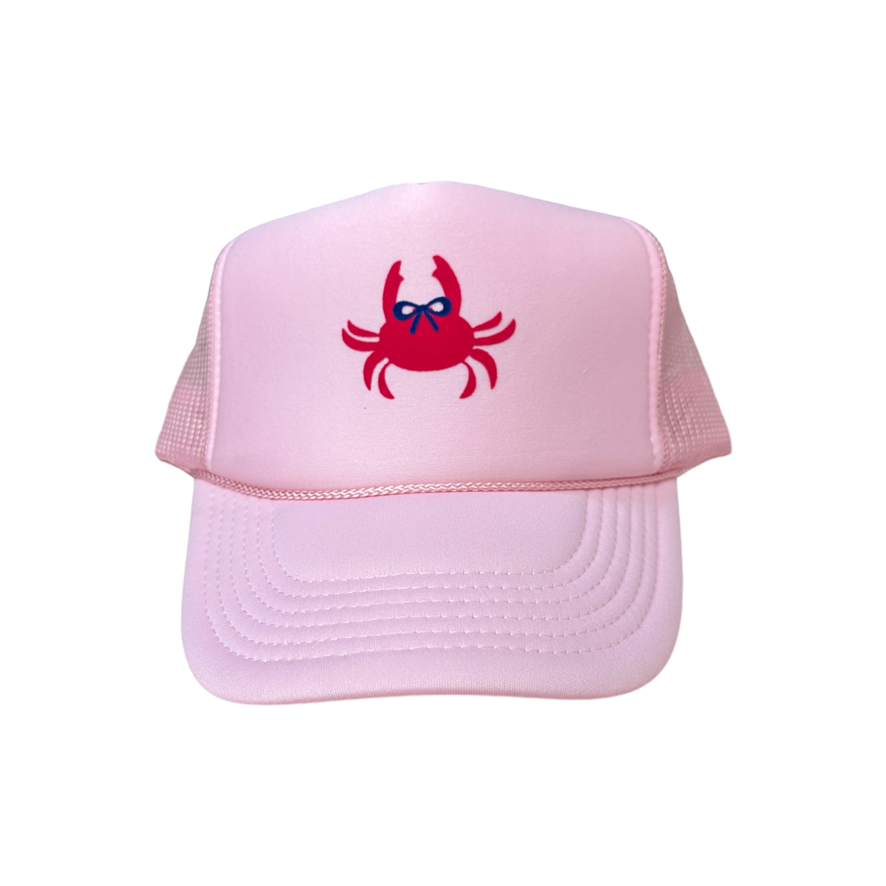 Crab w/ Bow Trucker - Light Pink