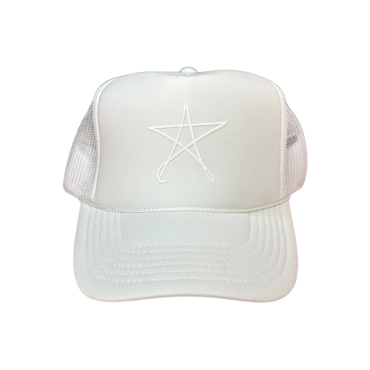 TOT Trucker - Star - (White on White)