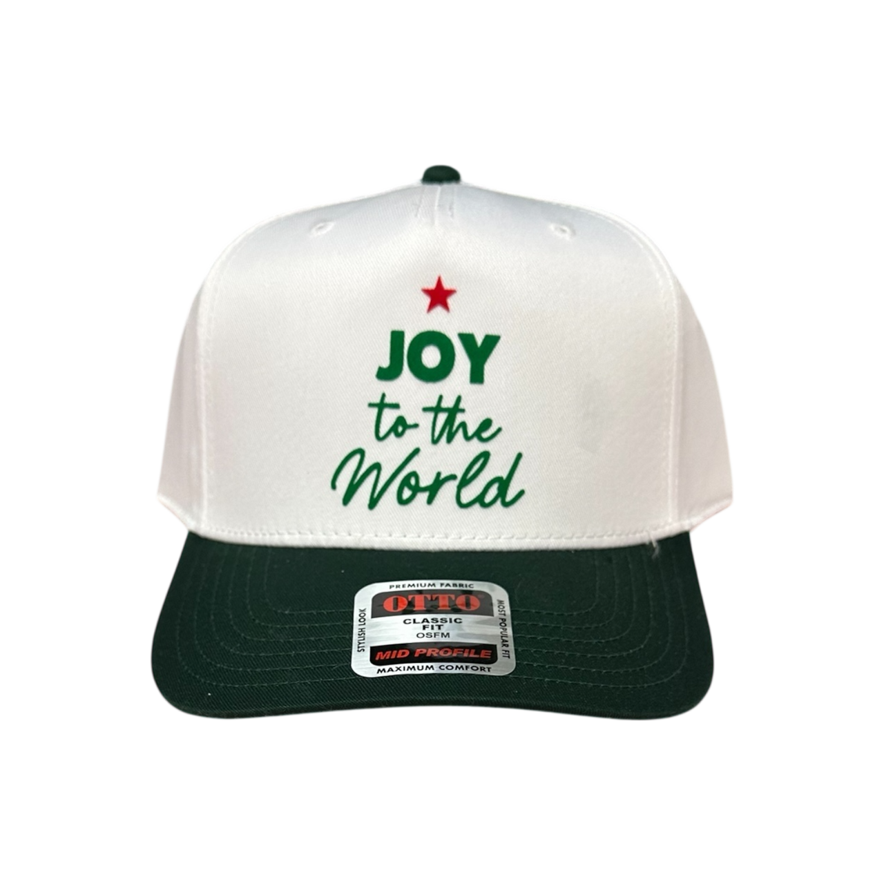 Joy to the World - White/Green Classic Fit Hat