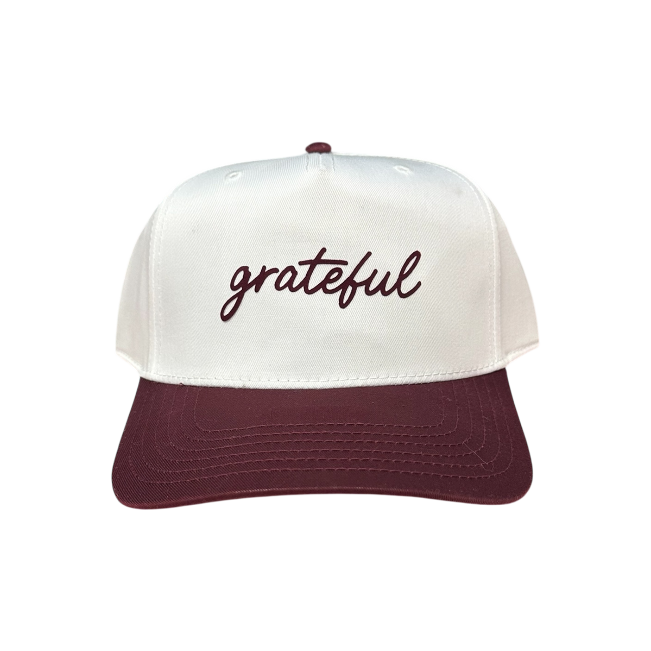 Grateful- White/Maroon Classic Fit Hat