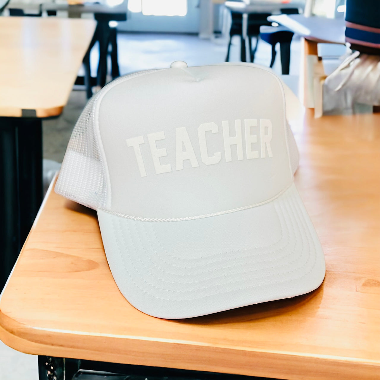 TOT Trucker - TEACHER - (White on White)