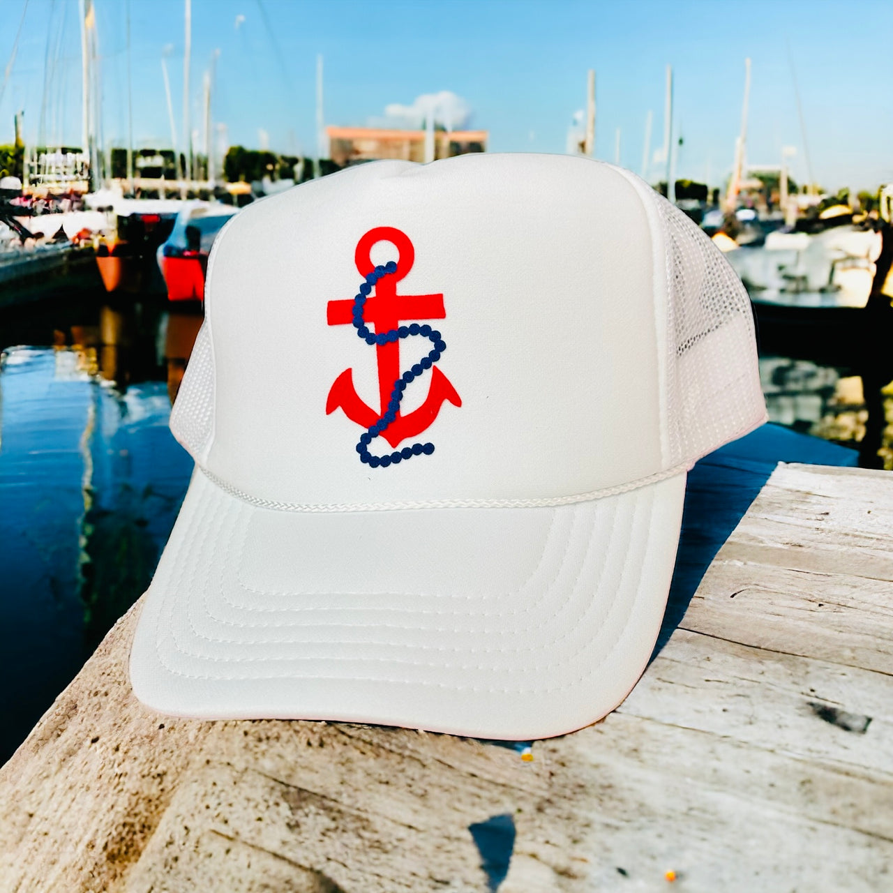 Anchor (Red, Blue) - White Trucker