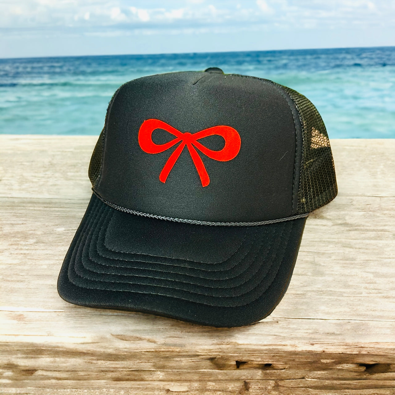 Red Bow - Navy Trucker