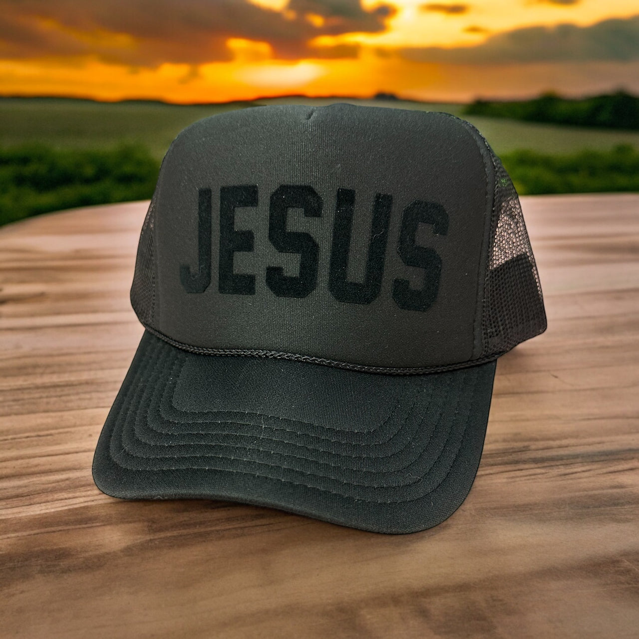 TOT Trucker - JESUS - (Black on Black)