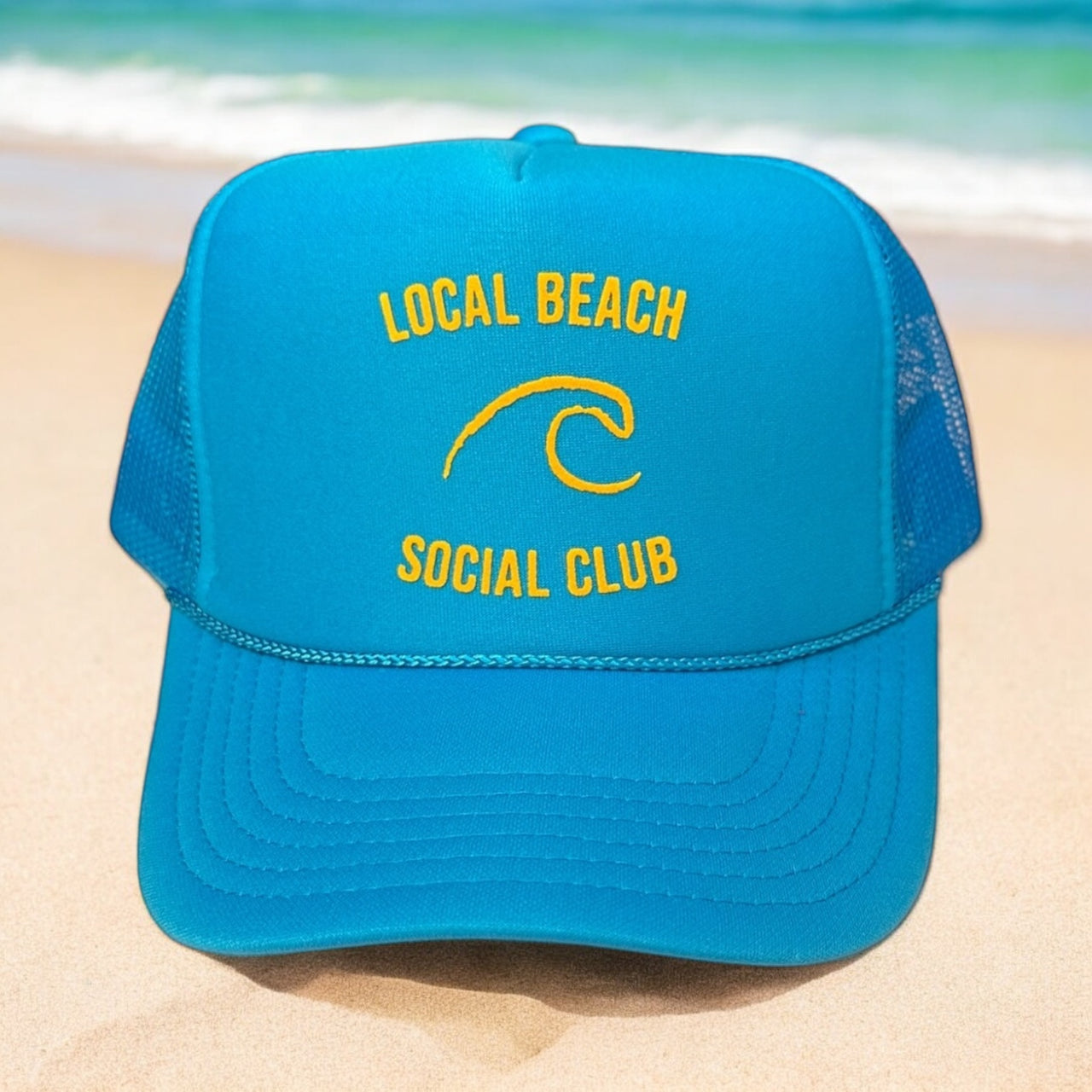 'Local Beach Social Club' Surf Blue Trucker