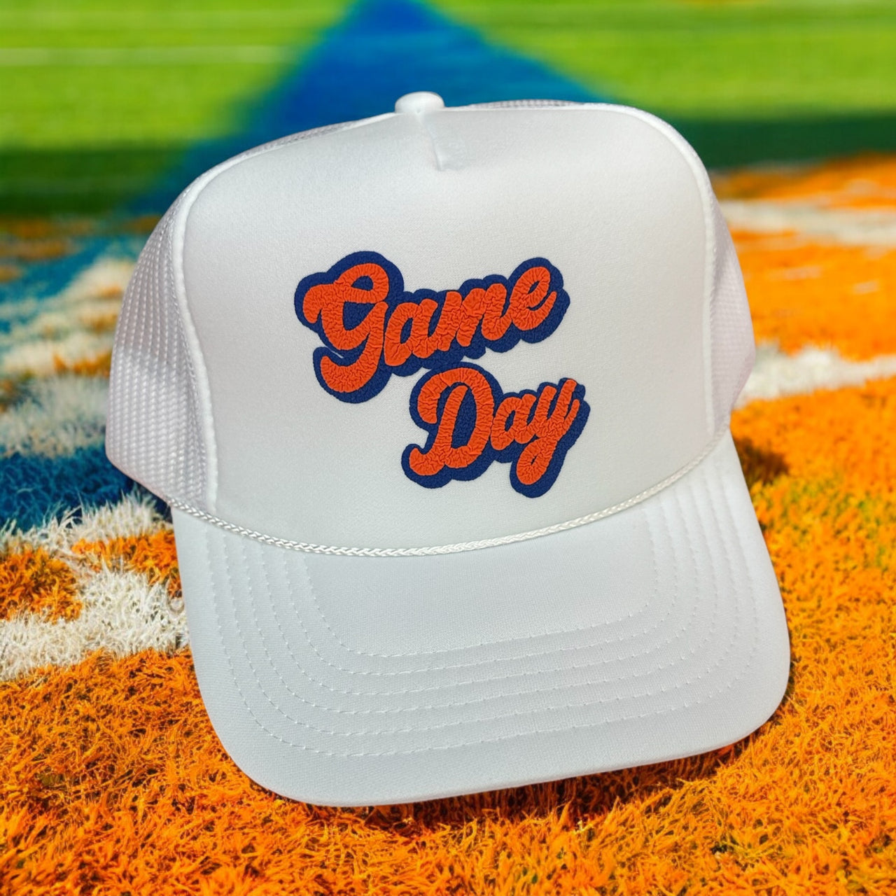 Game Day (Puffy Script) - White Trucker