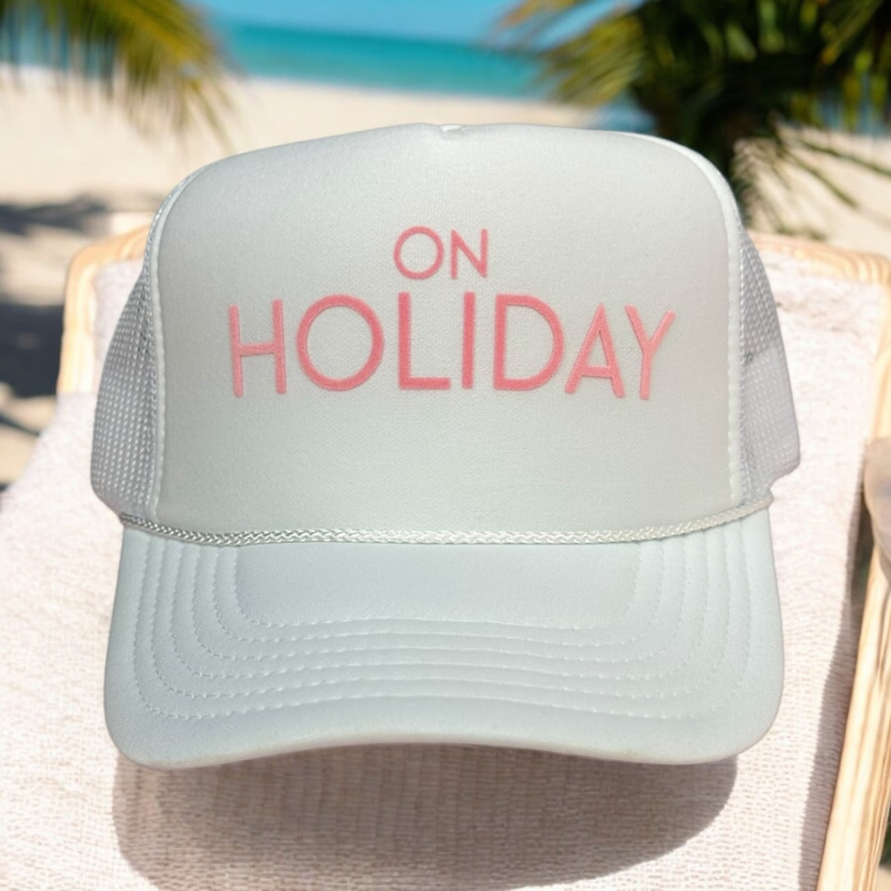 On Holiday - White Trucker Hat