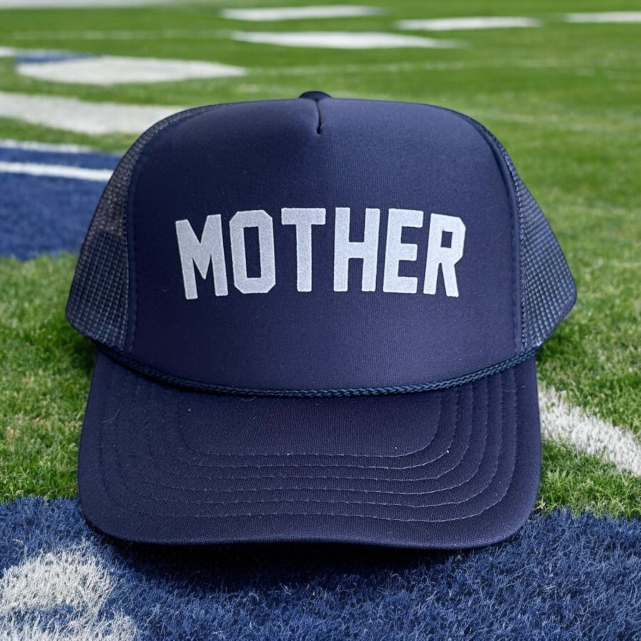 MOTHER (Gray Velvet) - Navy Trucker Hat