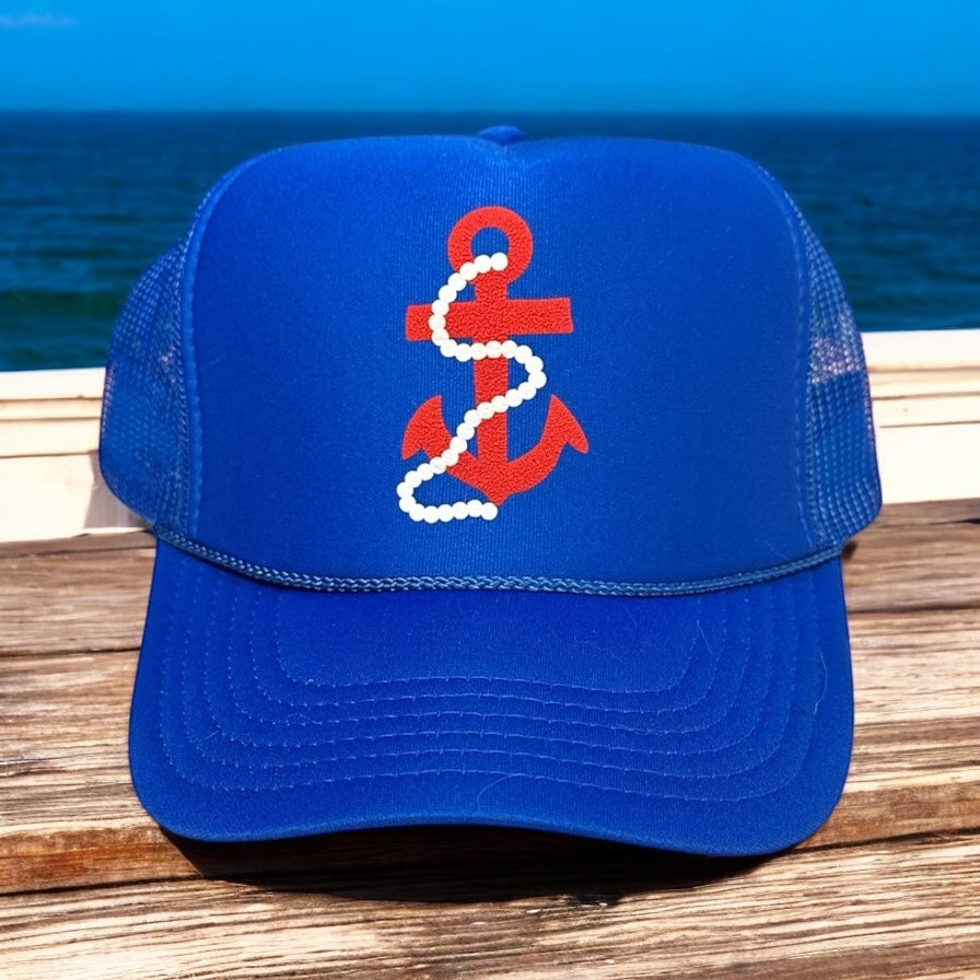 Anchor - Royal Blue Trucker Hat