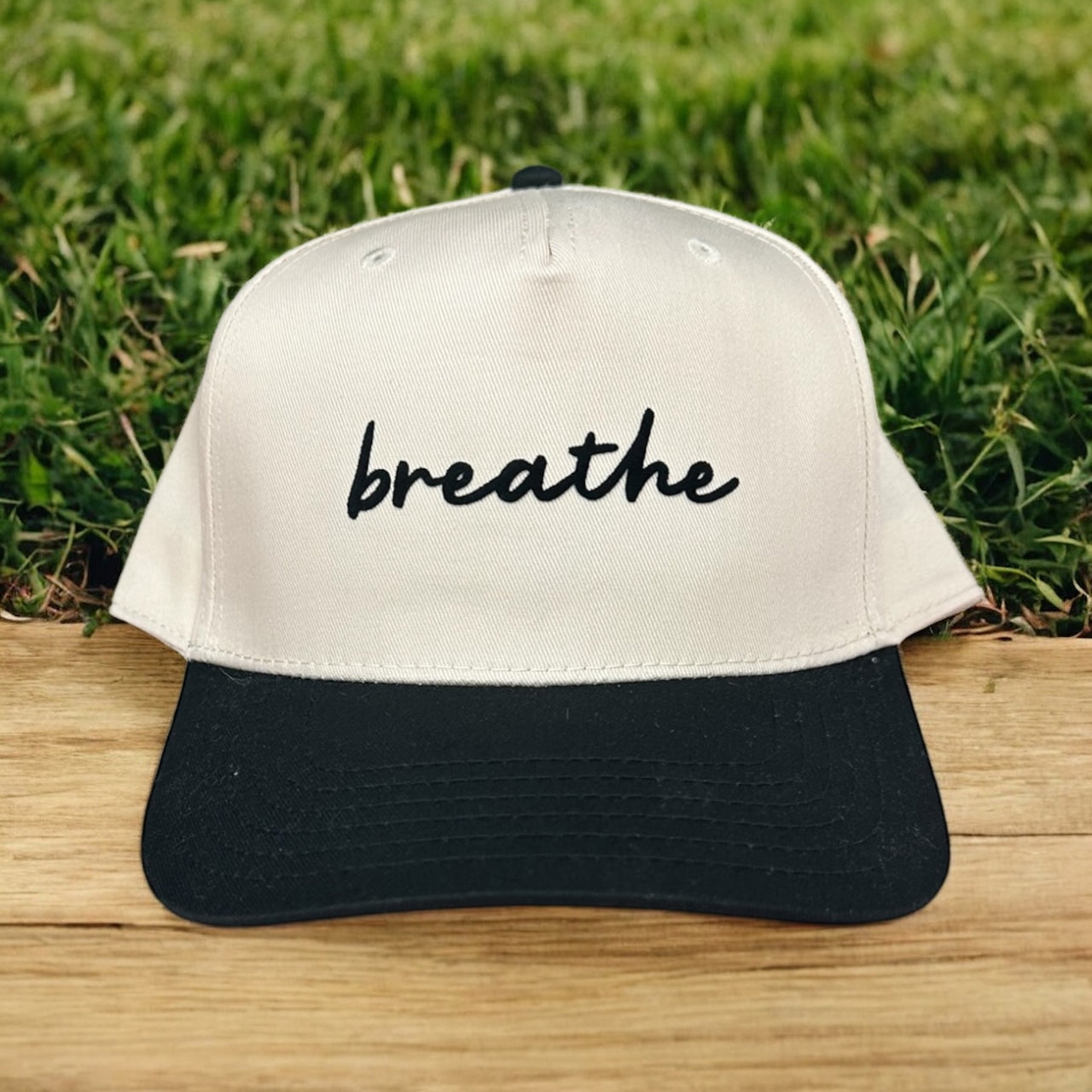 Breathe - Khaki/Black Baseball Cap