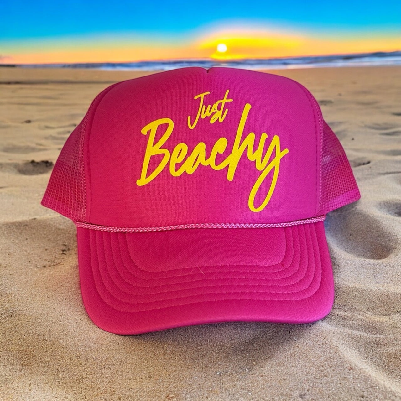 'Just Beachy' Hot Pink Trucker Hat