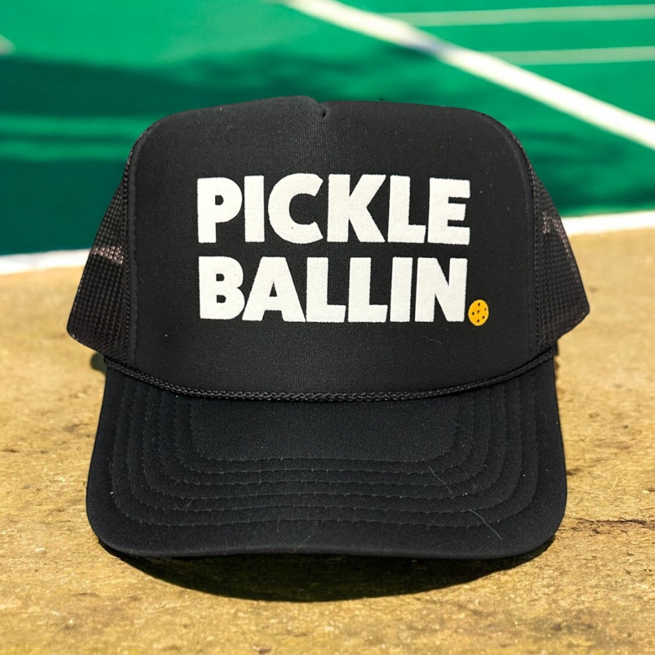 Pickleballin - Black Trucker Hat