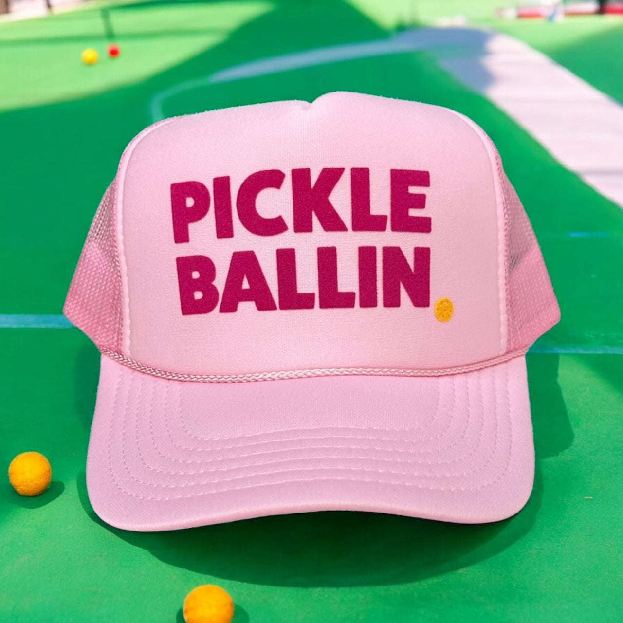 Pickleballin - Pink Trucker Hat