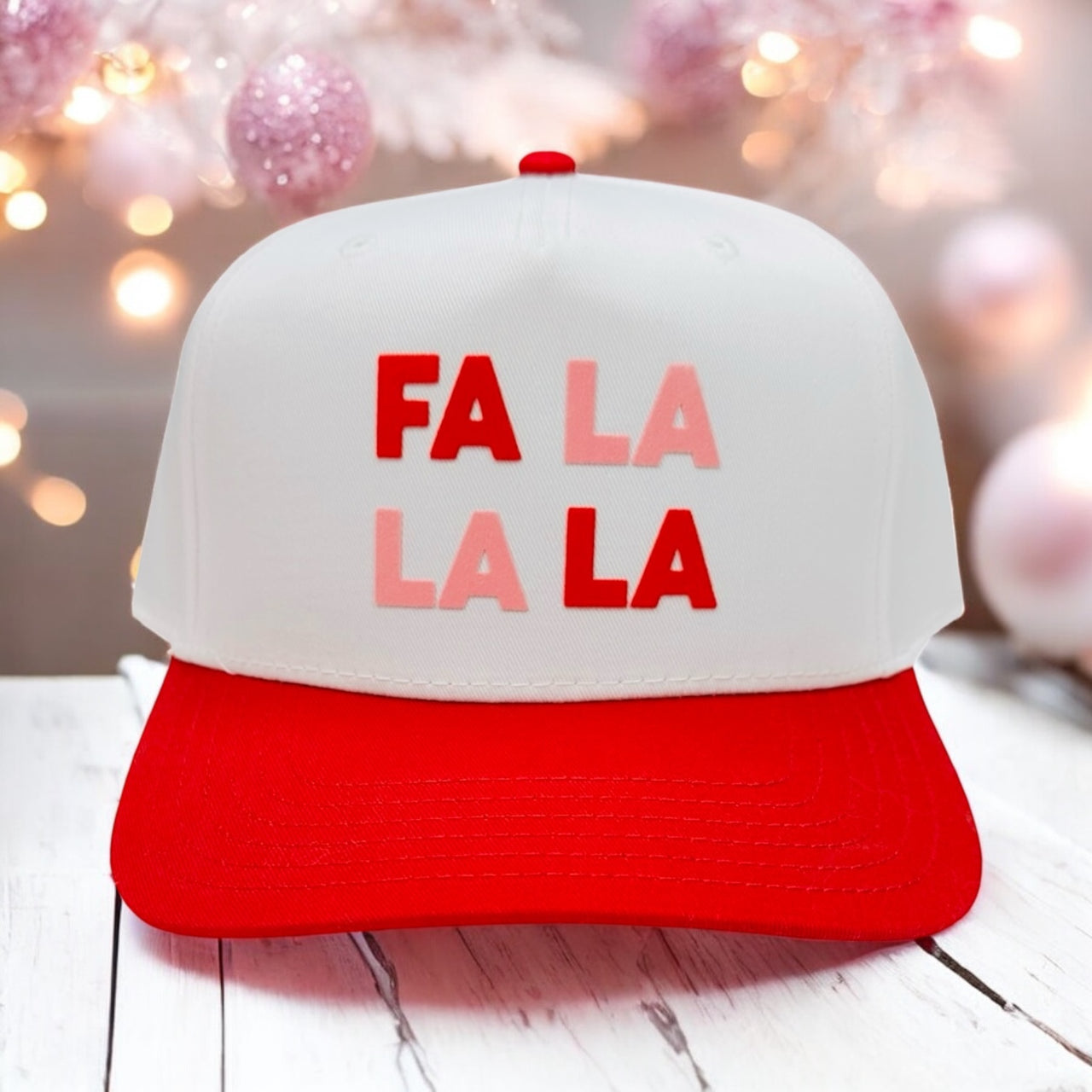 Fa La La La - White/Red Classic Fit Hat