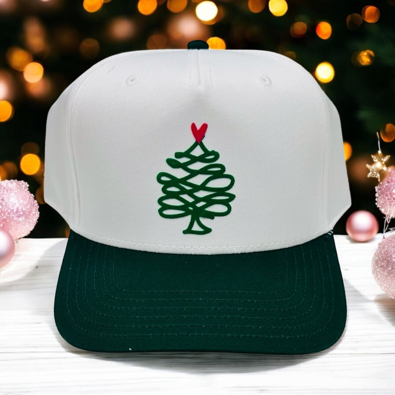 Holiday Tree - White/Green Classic Fit Hat
