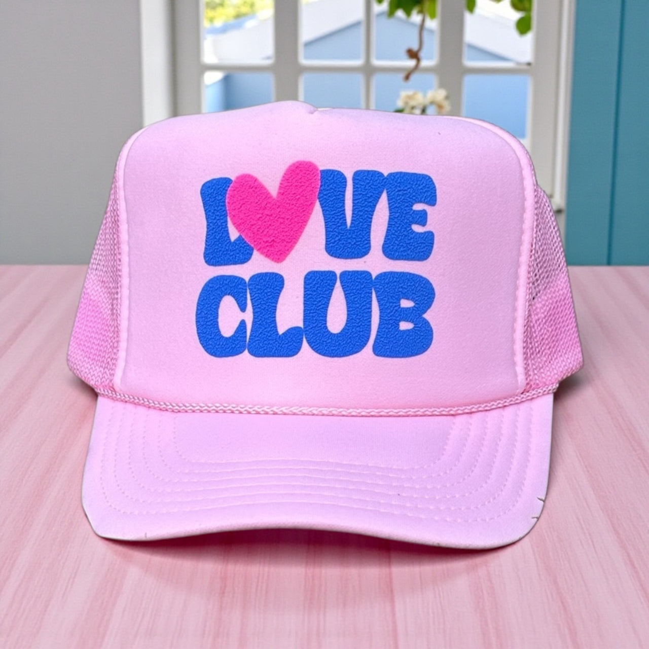 Love Club (puff) - Light Pink Trucker Hat