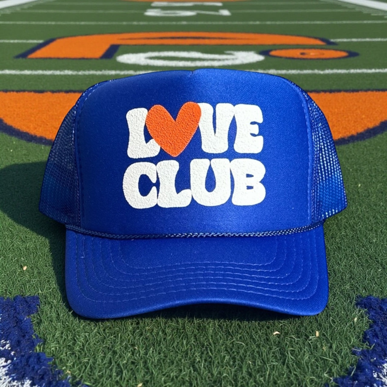 Love Club (puff) - Royal Blue Trucker Hat