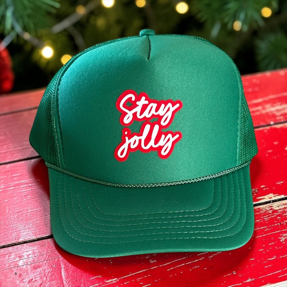 Stay Jolly - Green Trucker Hat