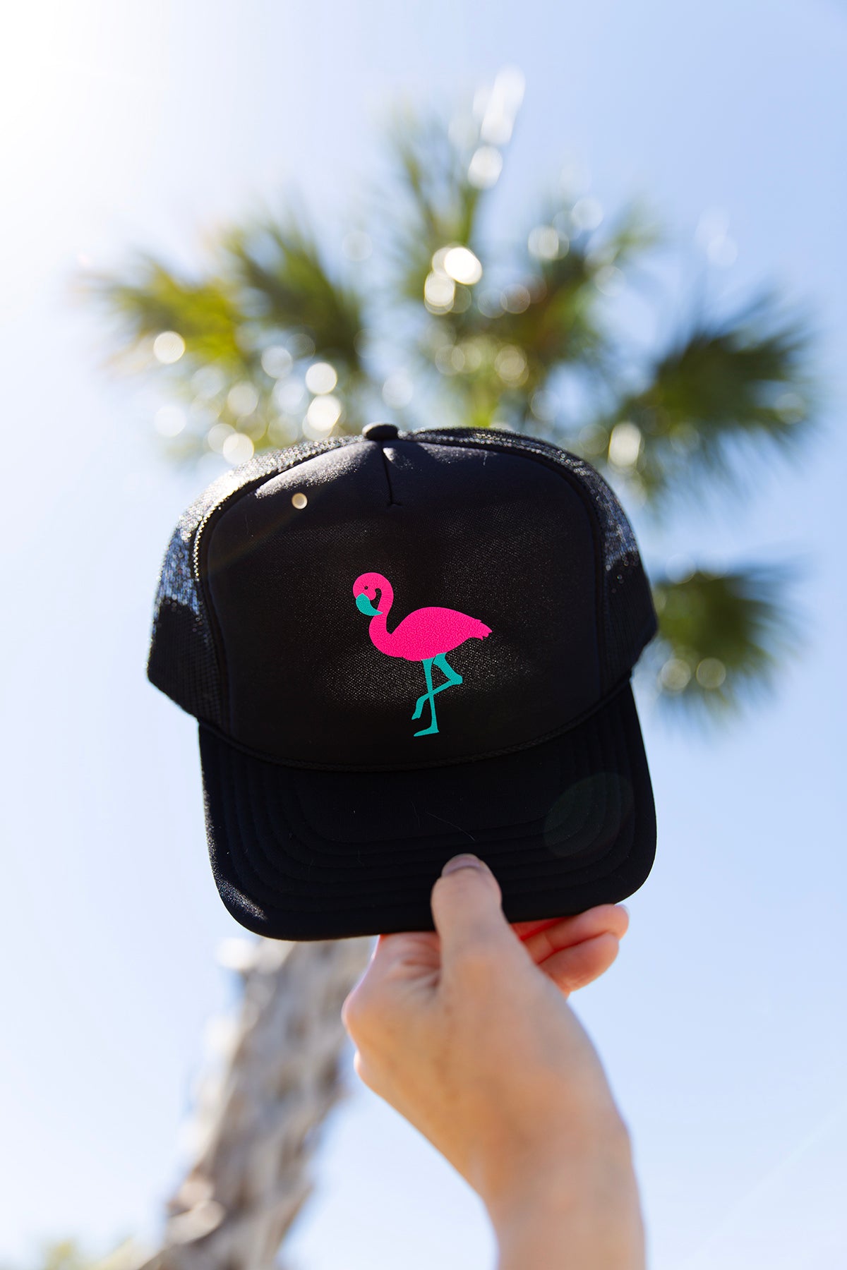 Flamingo  - Black Trucker Hat