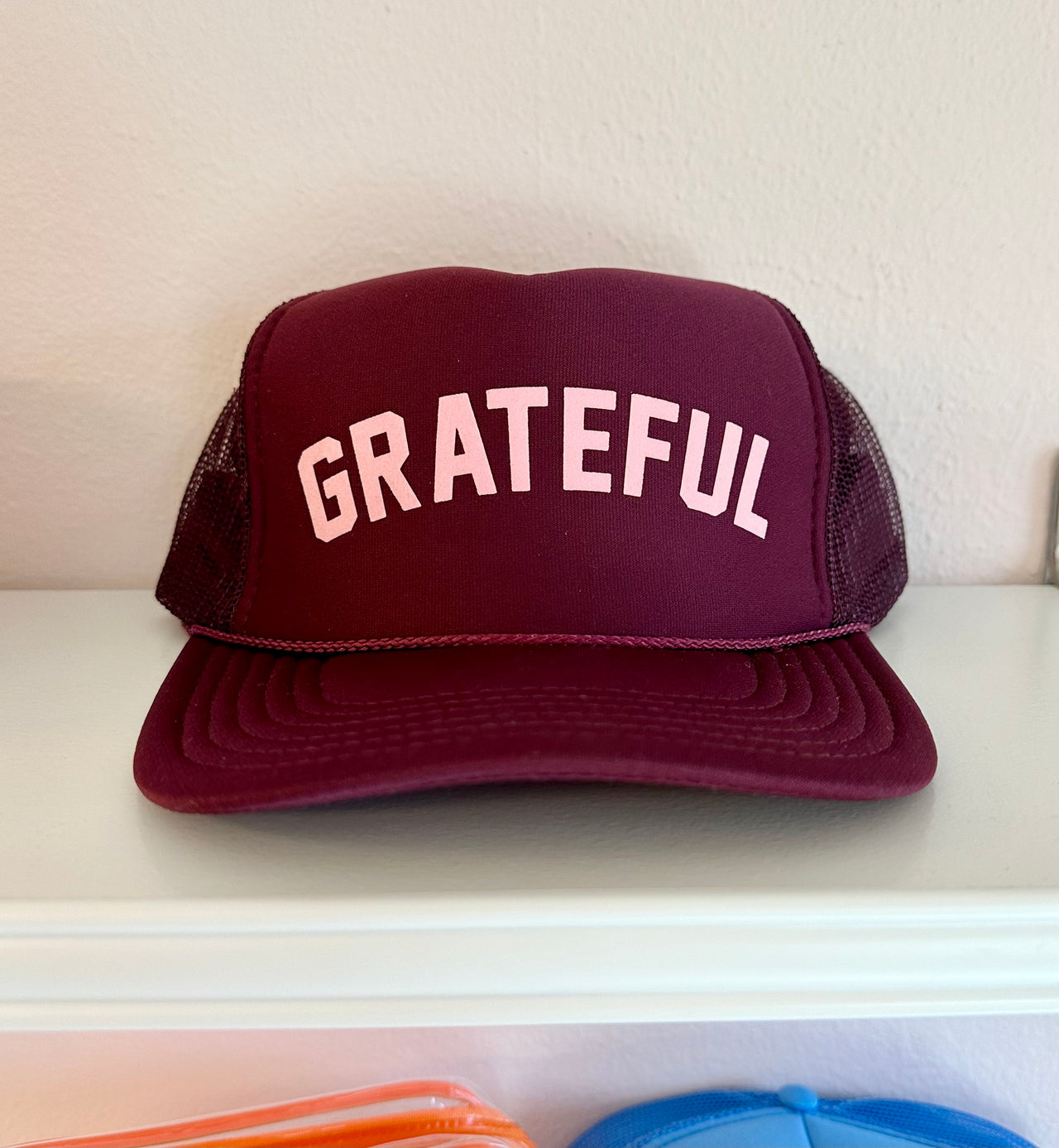 Holiday - Velvet GRATEFUL Maroon Trucker