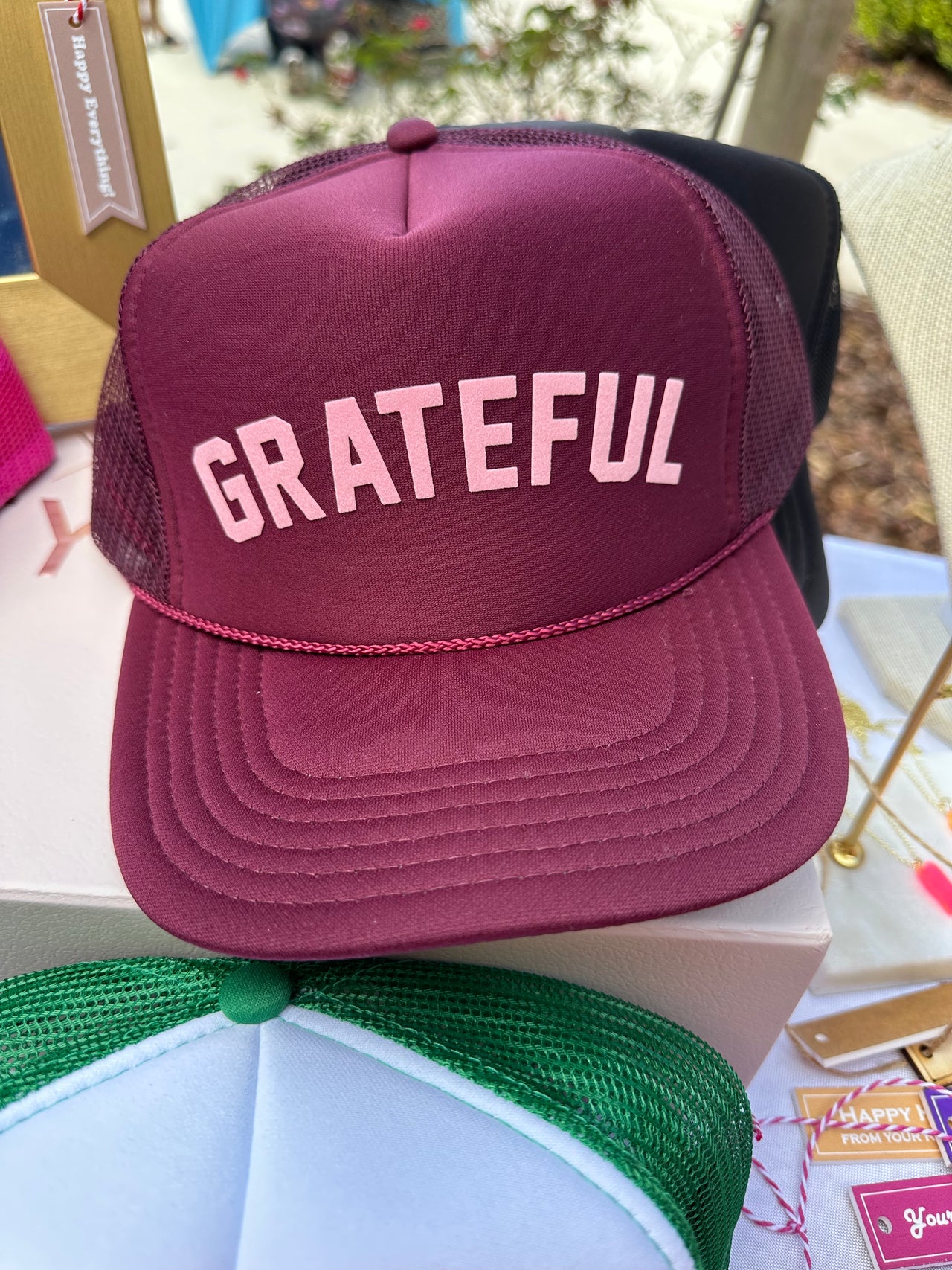 Holiday - Velvet GRATEFUL Maroon Trucker