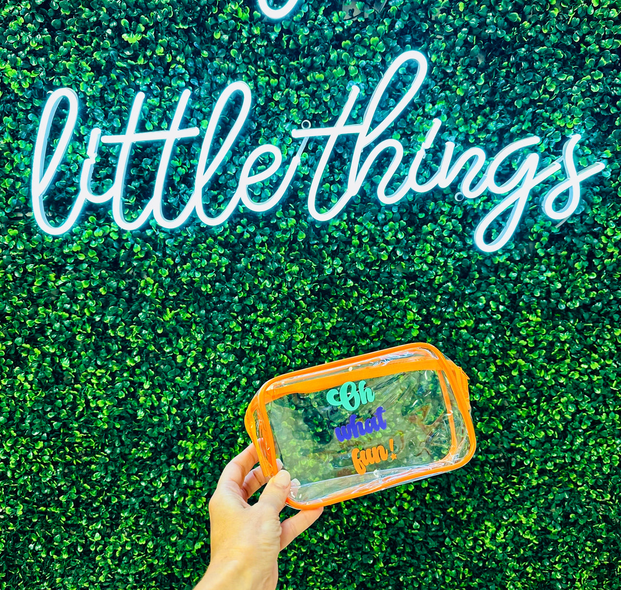 Oh What Fun - orange/clear cosmetic bag