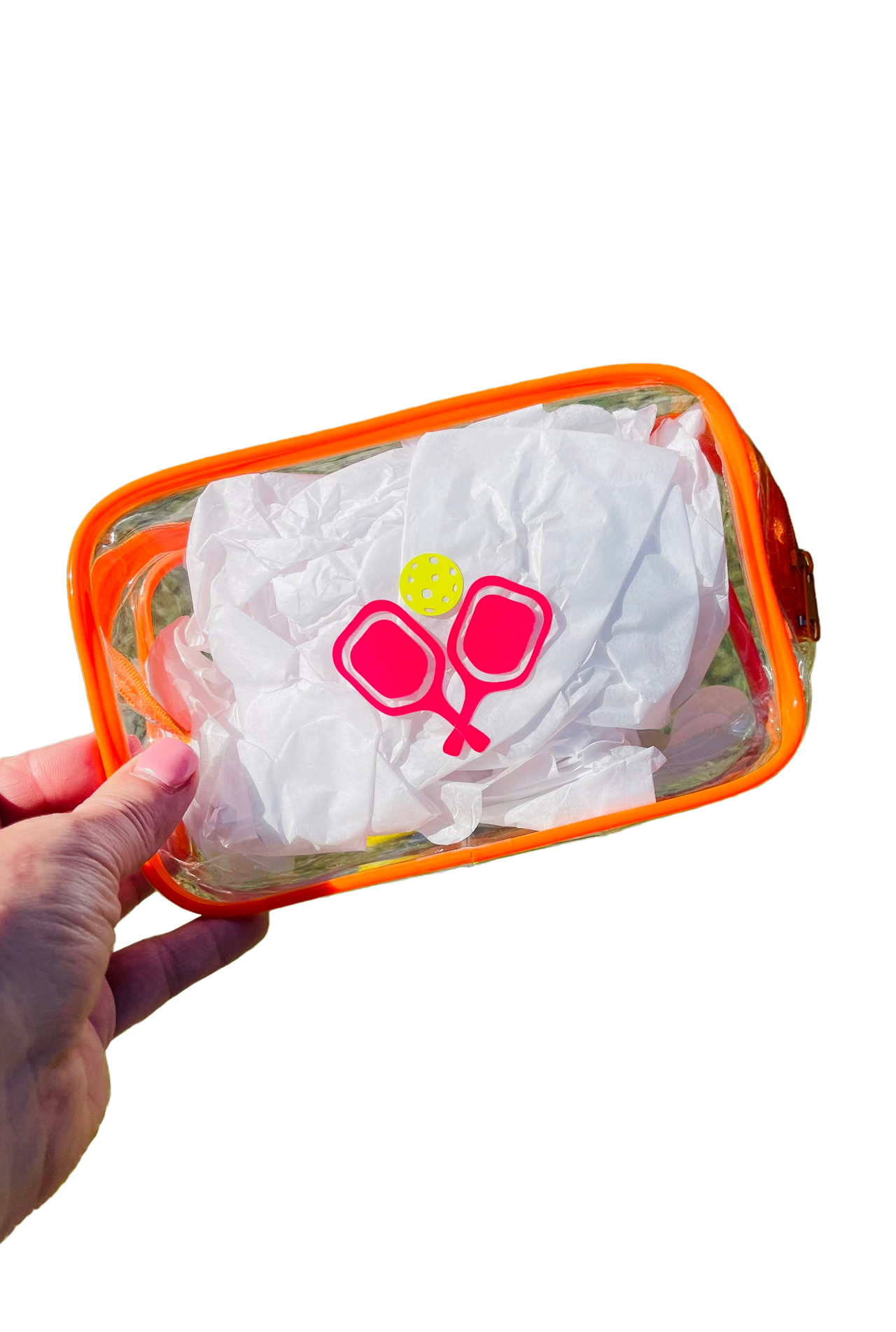 Pickleball clear cosmetic bag