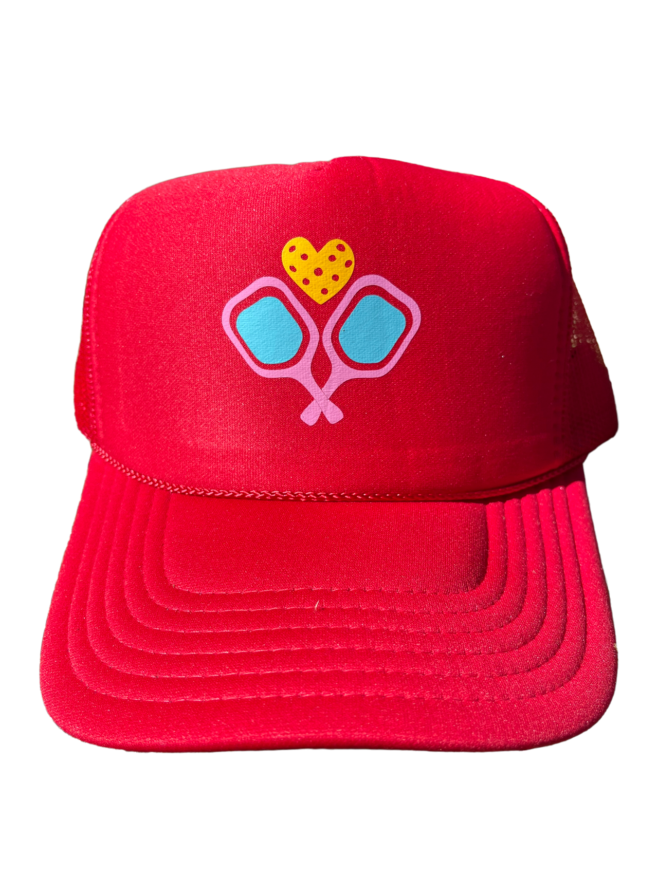 Pickleball Paddle Heart Red Trucker