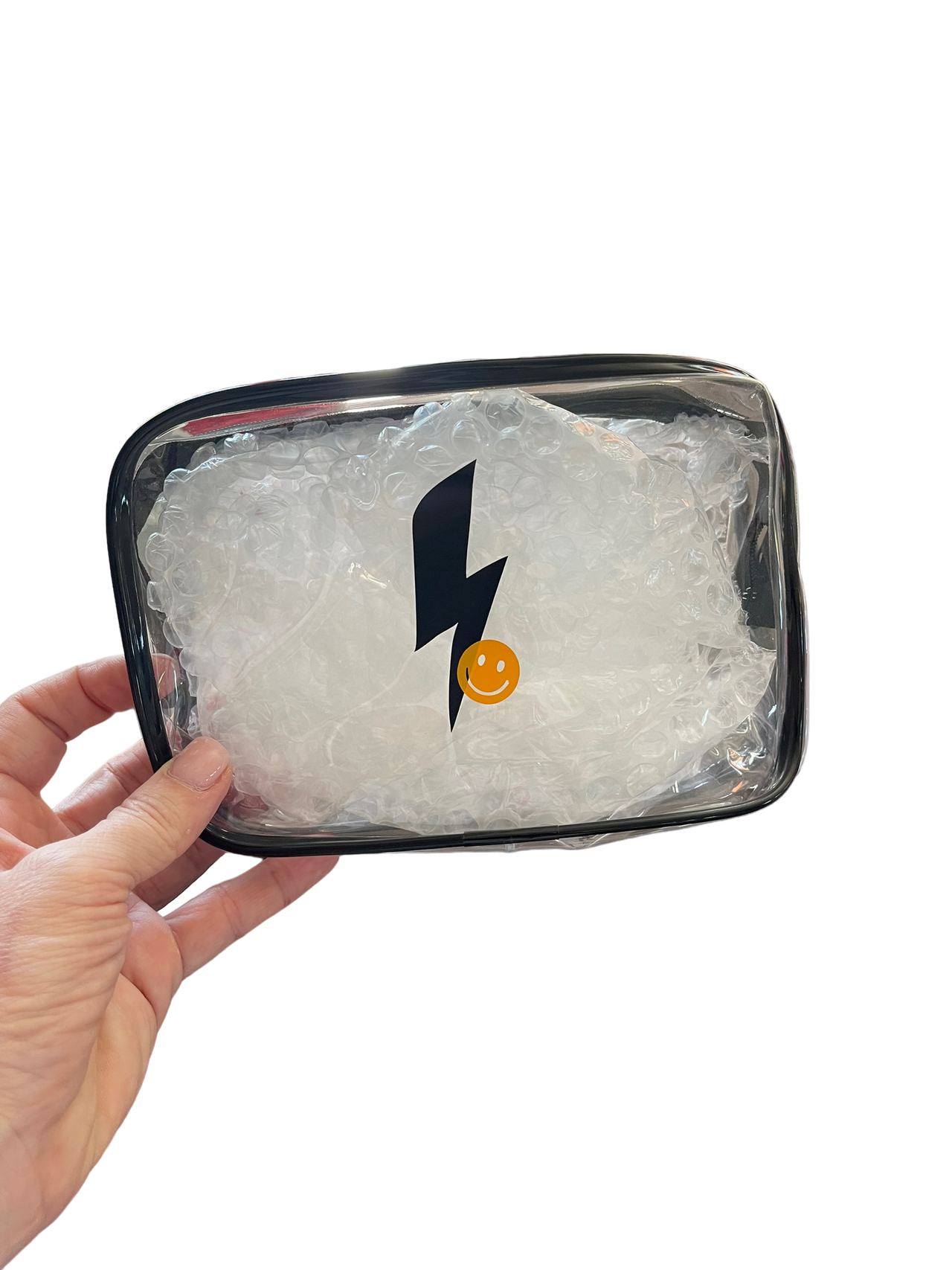 Black bolt clear cosmetic bag