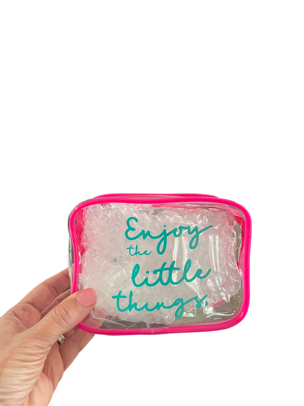 Enjoy the little things mini clear cosmetic bag