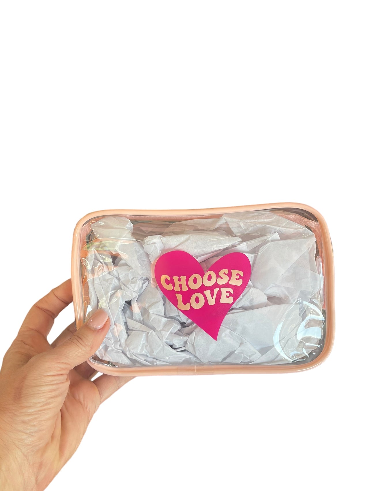 Choose love clear cosmetic bag
