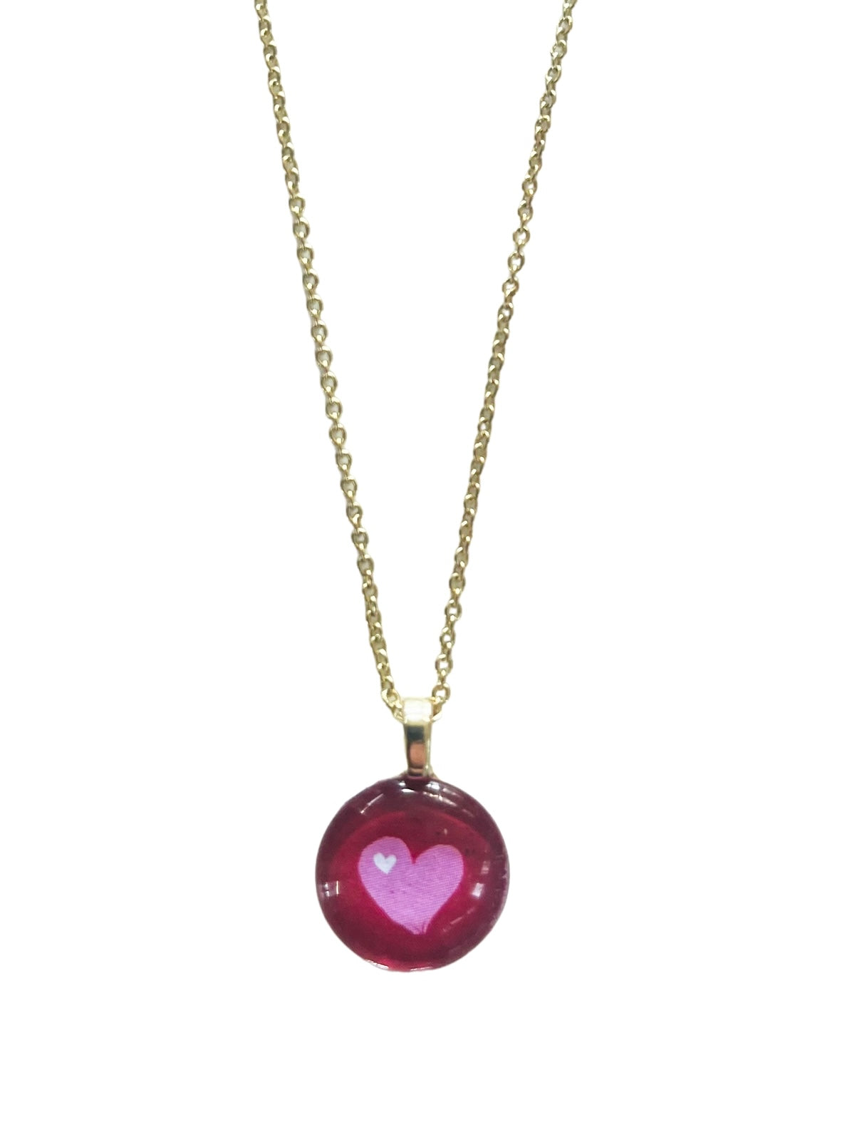 Love Mini Round - Cranberry heart