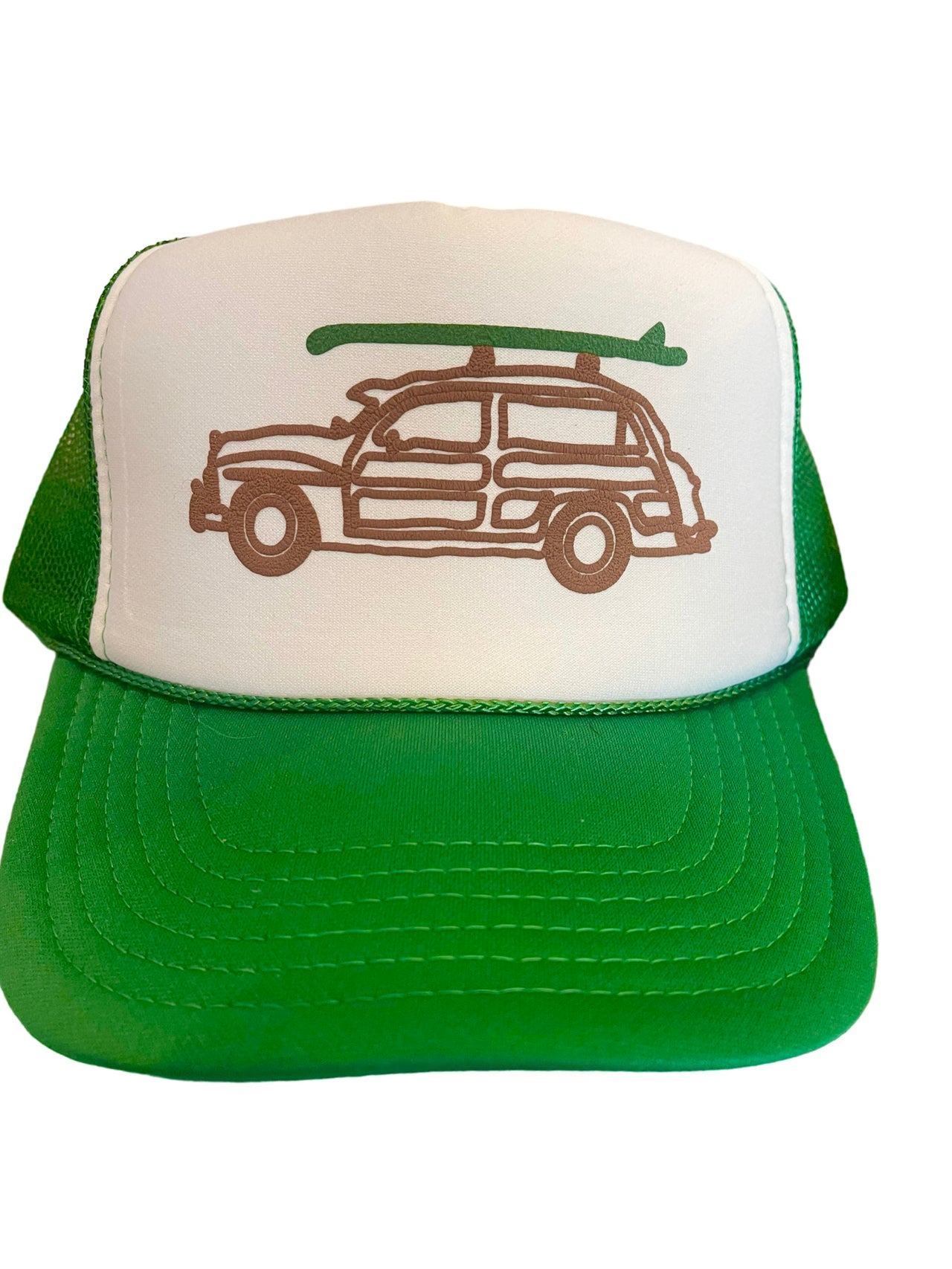 Surf Wagon - Puffy White/Green Trucker