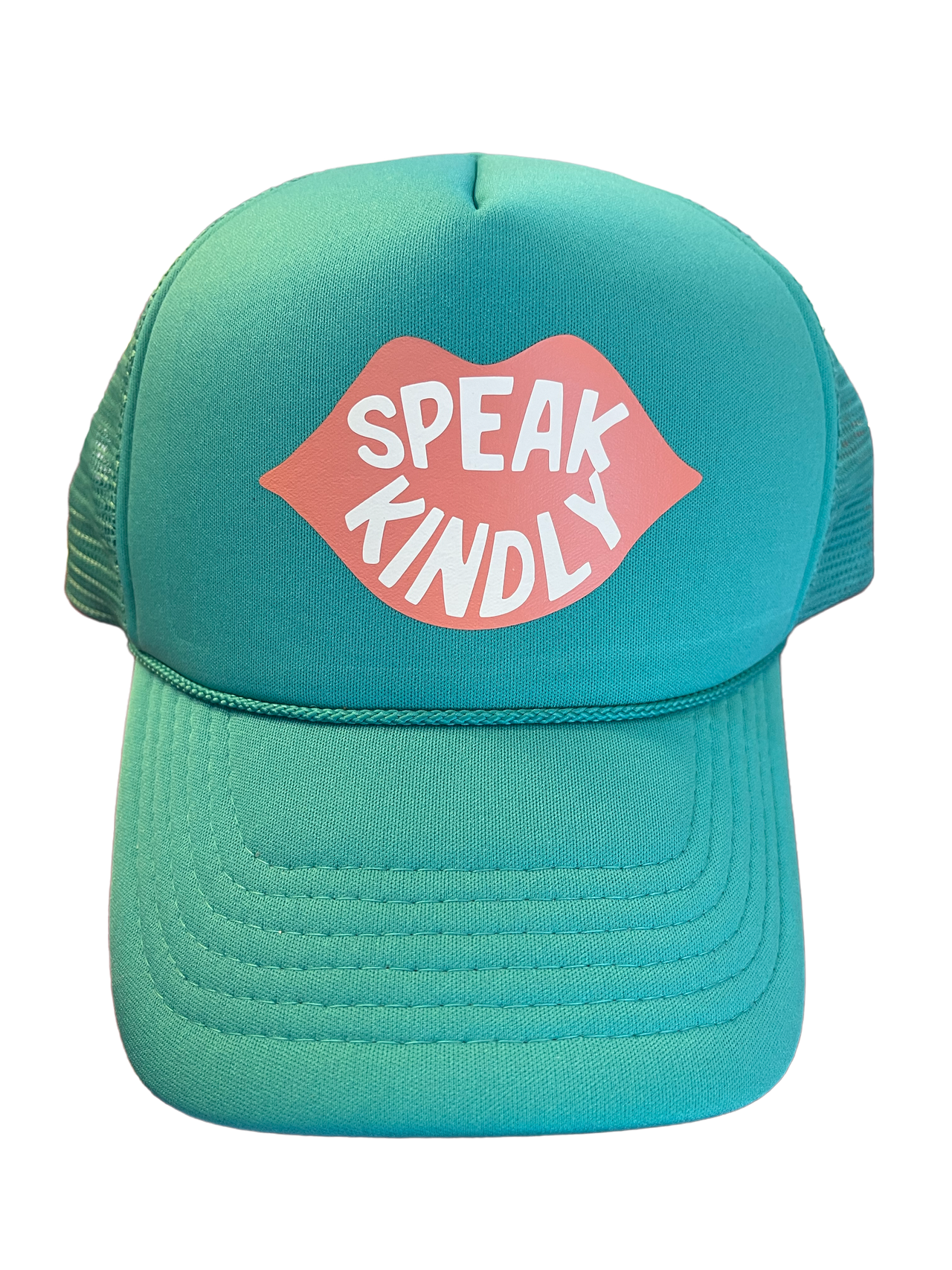 Speak Kindly Teal Trucker